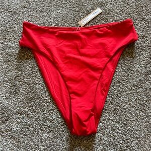 SKIMS RECYCLED SWIM
MID WAIST BOTTOM Ruby NWT